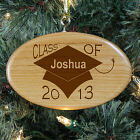Engraved Class of Wooden Oval Ornament