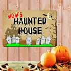 Personalized Haunted House Halloween Metal Wall Sign