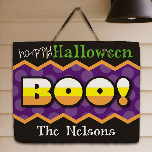 Personalized Happy Halloween Slate Plaques