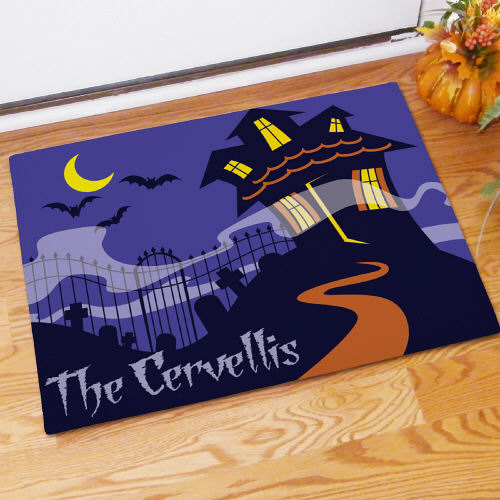 Personalized Haunted House Halloween Doormats