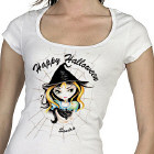 Personalized Halloween Witch Ladies Fitted T-Shirt B34676X