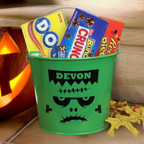 Personalized Frankenstein Halloween Bucket GiftsForYouNow