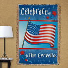 Personalized July 4th Celebration Tapestry Throw Blankets