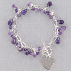 Engraved Genuine Amethyst Bracelet