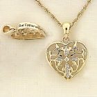 Two Tone Cross Heart Prayer Pendant