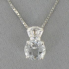 Sterling Silver White Topaz Pendant Necklace
