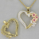 Tri-Tone Mother's Heart Necklace D1DG2208