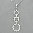 Sterling Silver Open Circle Graduated Pendant Necklace