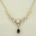 Two Tone Amethyst Pear Drop Necklace
