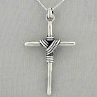 Sterling Silver Cross Pendant Necklace D1DT1010