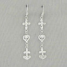 Sterling Silver Faith, Hope and Love Dangle Earrings