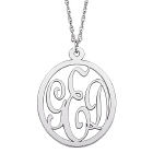 Personalized Sterling Silver Monogram Pendant Necklace D21314