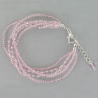 Pink Glass Beaded Bracelet D2BA1739-1