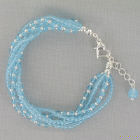 Blue Glass Beaded Bracelet D2BA1739-3