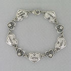 Silvertone Mother's Love Antique Heart Bracelet