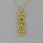Live Love Laugh Goldtone Pendant Necklace
