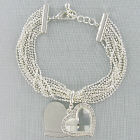 Silvertone Bracelet with Crystal Heart Charm