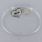 Silvertone Mom Bngle Bracelet D2BC1719