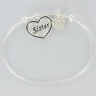 Silvertone Sister Bangle Bracelet D2BC1739