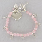 Engraved Rose Quartz Love Bracelet