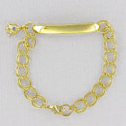 Engraved Goldtone ID Bracelet with Birthstone Angel Charm D2BJ1196G