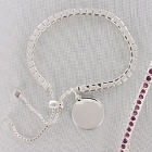 Personalized Crystal Birthstone Silver-Plated Adjustable Bracelet