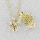 Antique Goldtone Wing Locket Necklace