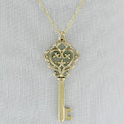 Antique Goldtone Key Pendant Necklace