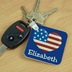 Stars and Stripes Personalized Key Chain