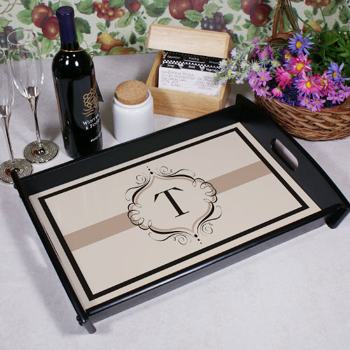 Personalized Initial Serving Tray Personalized Family Serving Tray