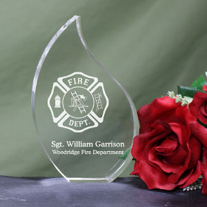 Personalized Firefighter Flame Keepsake