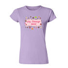 Personalized Floral Retro Custom Ladies Fitted T-Shirt
