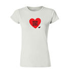 Personalized QR Code Heart Ladies Fitted T-Shirt