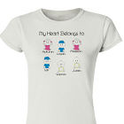 Personalized My Heart Belongs to Family Ladies Fitted T-Shirt
