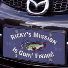 Fishin' is my Mission License Plate