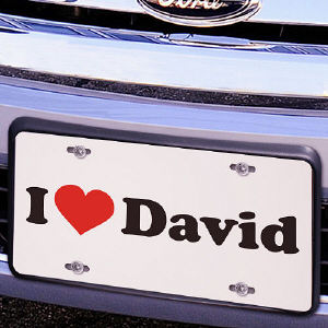 I Love License Plate