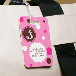 Personalized Polka Dot Luggage Tag