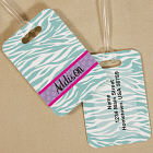 Personalized Zebra Print Bag Tag