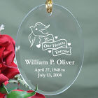 Engraved In Our Hearts Forever Oval Glass Ornament