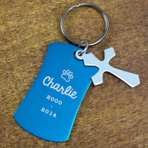 Engraved Pet Memorial Key ChainPet Memorial Charm Key Ring