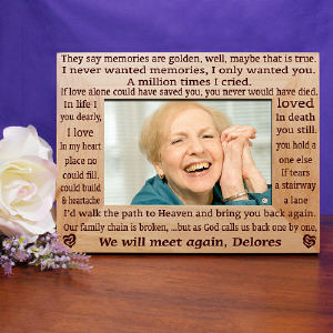 We Will Meet Again Memorial Wood Picture Frame