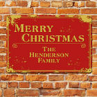 Personalized Merry Christmas Metal Wall Sign