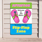 Personalized Flip Flop Zone Metal Wall Sign 642714