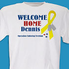3 Star Yellow Ribbon Welcome Home Personalized Military T-shirt