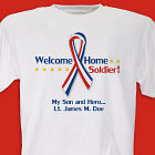 Red, White and Blue Ribbon Personalized Military T-shirt
