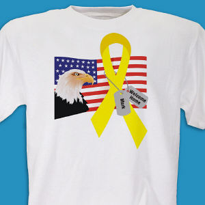 American Eagle Welcome Home Personalized Military T-shirt