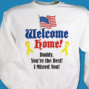 Welcome Home Flag Personalized Military Sweatshirt