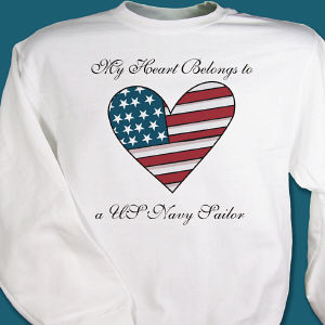My American Heart Personalized Military Sweatshirt