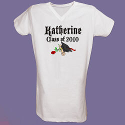 Diploma Rose Class Of Personalized Graduation Nightshirt