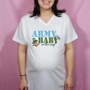 Military Baby On The Way Personalized Maternity Nightshirt